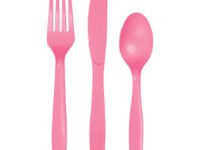 CPCUT - 8 Settings Candy Pink Plastic Cutlery