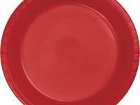 CR10PLPT - 10" Classic Red Plastic Plate