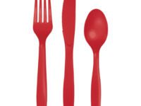 CRCUT - 8 Settings Classic Red Plastic Cutlery