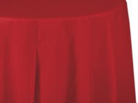 CROCTTC - 82" Round Classic Red Plastic Tbl Cover
