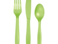 FLCUT - 8 Settings Fresh Lime Plastic Cutlery