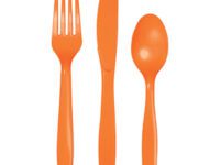 SOCUT - 8 Settings Sunkist Orange Plastic Cutlery