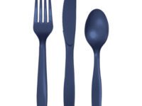 NACUT - 8 Settings Navy Plastic Cutlery