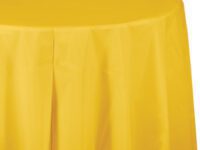 SBOCTTC - 82" Round School Bus Yellow Plastic Tbl Cover