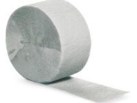 SSSTRM - 81' Crepe Shimmering Silver Paper Streamers
