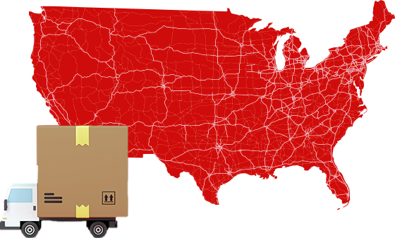 nationwide map and shipping truck