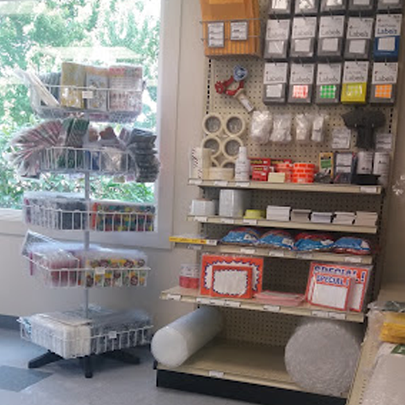 paper products on shelf