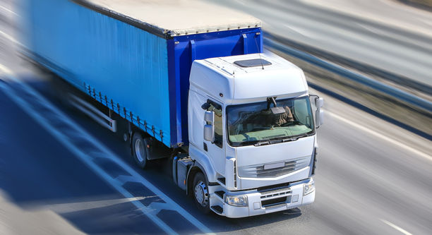 truck moves on highway