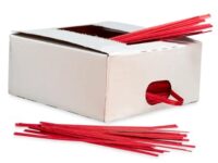 TIES - 4" Red Paper Twist Ties